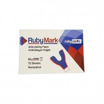 Бумага артикуляционная RubyMark подкова, красно-синяя 80 мкм 72 шт