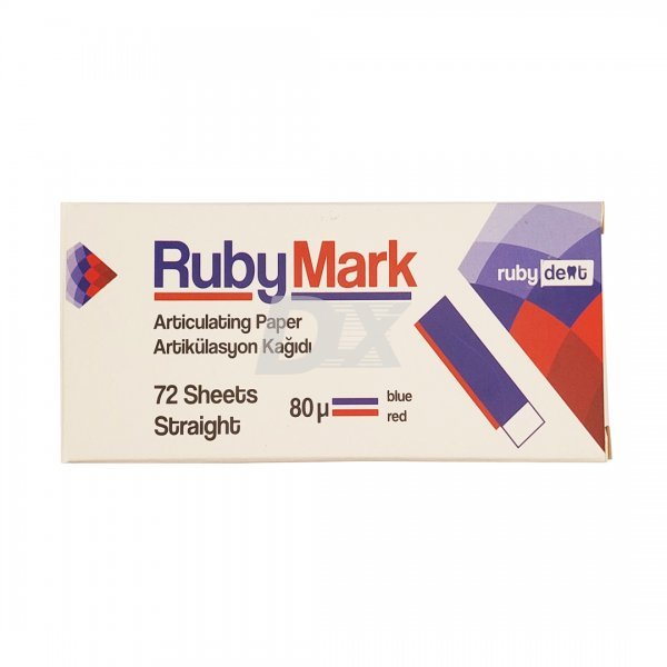 Папір артикуляційний RubyMark пряма, червоно-синя 80 мкм 72 шт - фотография . Купить с доставкой в интернет магазине Dlx.ua.
