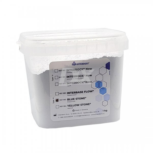 Гіпс BLUE STONE (тип 3) блакитний цокольний 1 кг, INTERDENT 963 - фотография . Купить с доставкой в интернет магазине Dlx.ua.