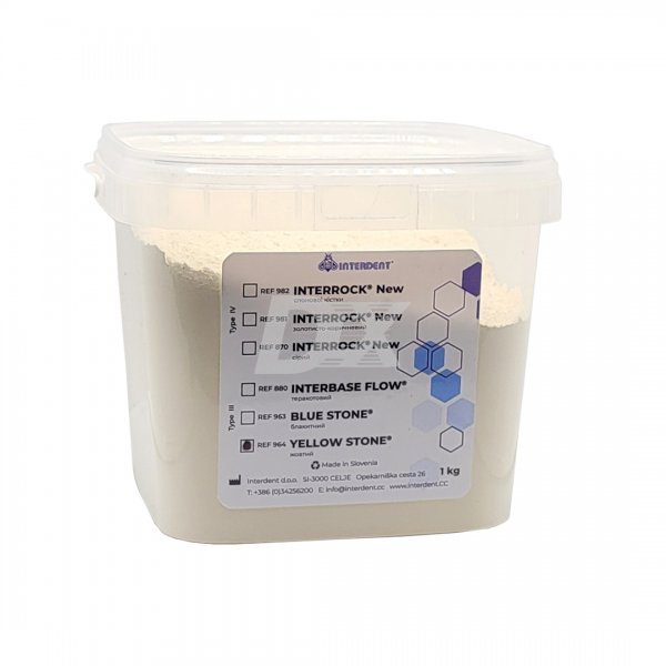 Гіпс YELLOW STONE (тип 3) жовтий цокольний 1 кг, INTERDENT 964 - фотография . Купить с доставкой в интернет магазине Dlx.ua.
