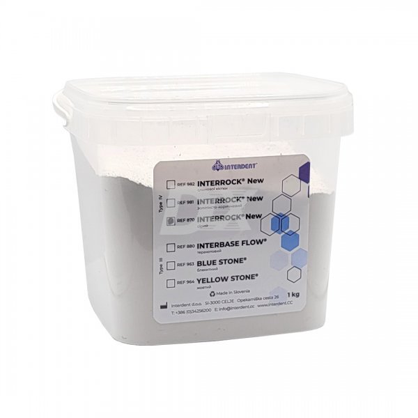 Гіпс INTERROCK NEW (тип 4) сірий 1 кг, INTERDENT 870 - фотография . Купить с доставкой в интернет магазине Dlx.ua.
