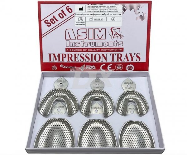 Набір відбиткових ложок перфорованих для беззубої челюсті DE-1754 - фотография . Купить с доставкой в интернет магазине Dlx.ua.