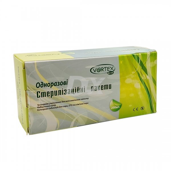 Пакети паперово-полієтіленовиє для стерилізації VORTExDENT 200 шт - фото . Купити з доставкою в інтернет магазині Dlx.ua.