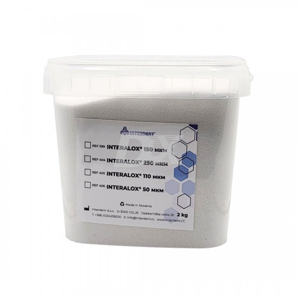 Пісок (оксид алюмінію) INTERALOX 250 мкм, 2 кг INTERDENT 404 - фото . Купити з доставкою в інтернет магазині Dlx.ua.