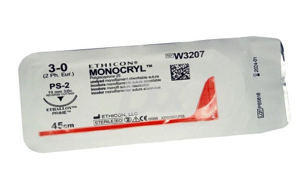 Шовний матеріал Monocryl (монофілам, не забарвлений) 45 см, 3/0 - фото . Купити з доставкою в інтернет магазині Dlx.ua.