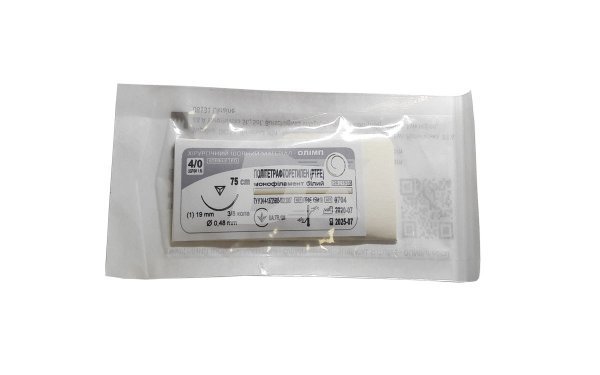 Шовний матеріал Політетрафторетилен PTFE монофілентний 75 см, 4/0 білий - фото . Купити з доставкою в інтернет магазині Dlx.ua.