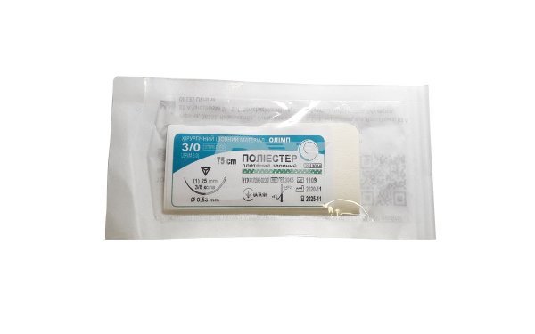 Шовний матеріал Полієстер плетений 75 см, 3/0 зелений - фотография . Купить с доставкой в интернет магазине Dlx.ua.