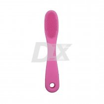 Зубна щітка для тварин на ніжці (на палець) ярко рожева L031H