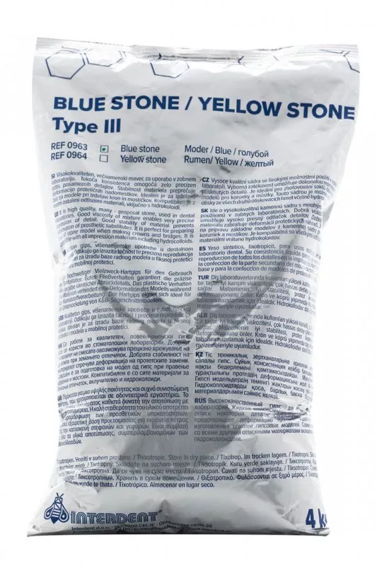 Гіпс YELLOW STONE (тип 3) жовтий цокольний 4 кг, INTERDENT 964 — Матеріали зуботехнічні — photo 2