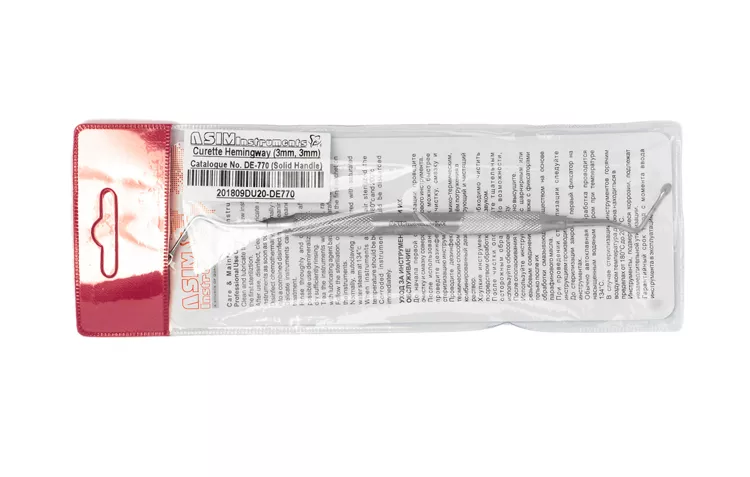 Asim Instruments Ложка кюретажна Hemingway 3/3 мм DE-770 — Хірургічні інструменти — photo 4
