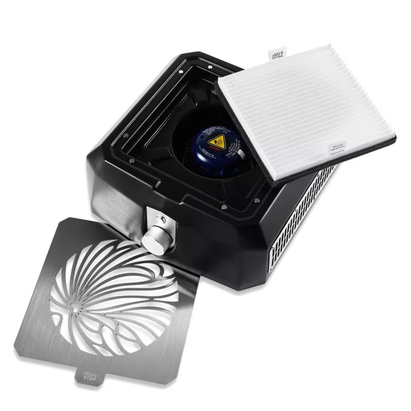 MicroSTOP Настільна витяжка для манікюру з HEPA фільтром Base Pro Black — Обладнання для манікюру — photo 3