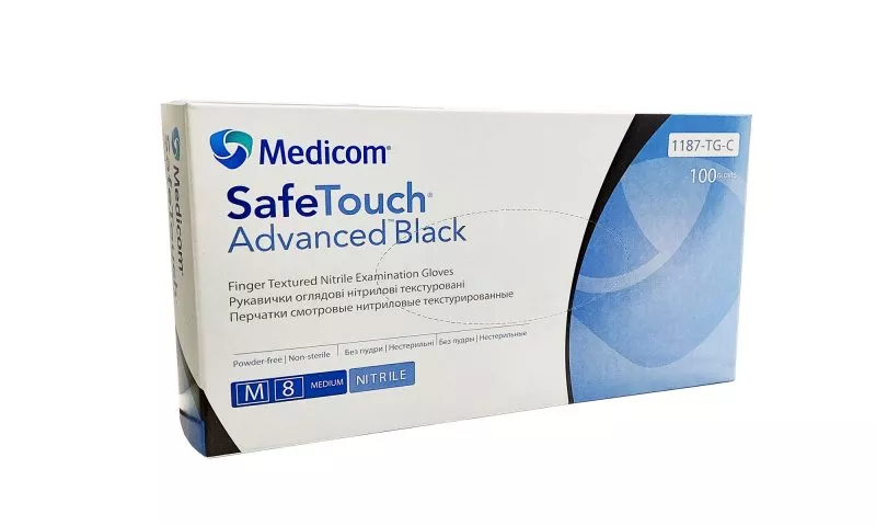 Рукавички нітрилові Medicom Advanced чорні 50 пар — Засоби захисту — photo 2