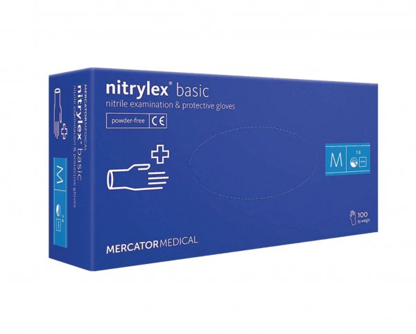 Рукавички нітрилові Nitrylex Basic голубі 50 пар - фото . Купити з доставкою в інтернет магазині Dlx.ua.