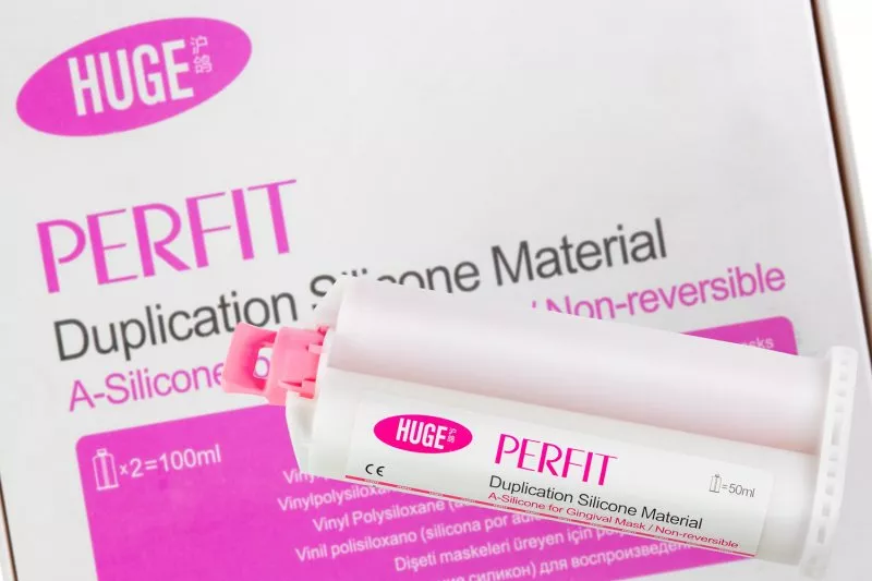 HUGE PERFIT A-Silicone for Gingival Mask (Жінживал Маск) ясна маска 2 x 50 мл — Матеріали зуботехнічні — photo 2