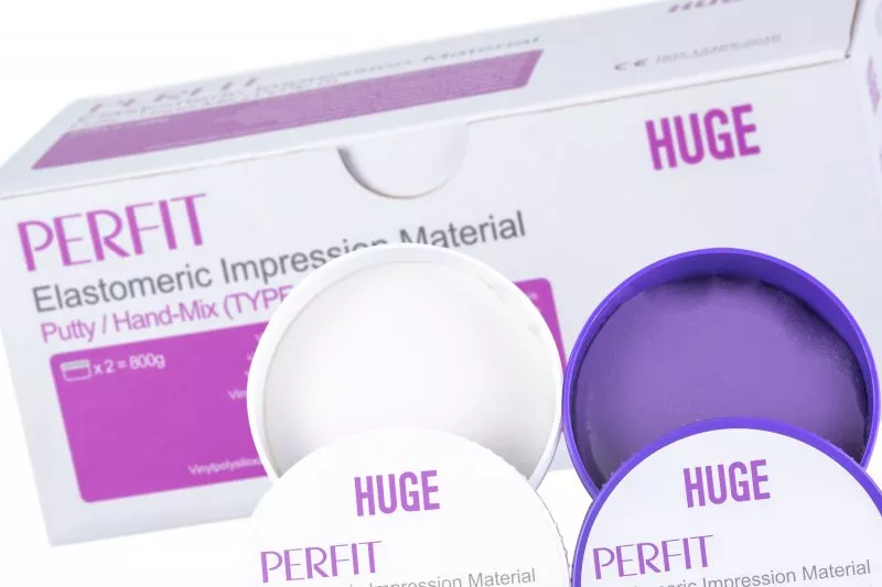HUGE PERFIT A-Silicone Putty (Перфіт Патті) База 2 x 400 г — Матеріали зуботехнічні — photo 3