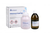 Пластмасса INTERACRYL COLD розовая с прожилками 100 г + 100 мл, INTERDENT 1507