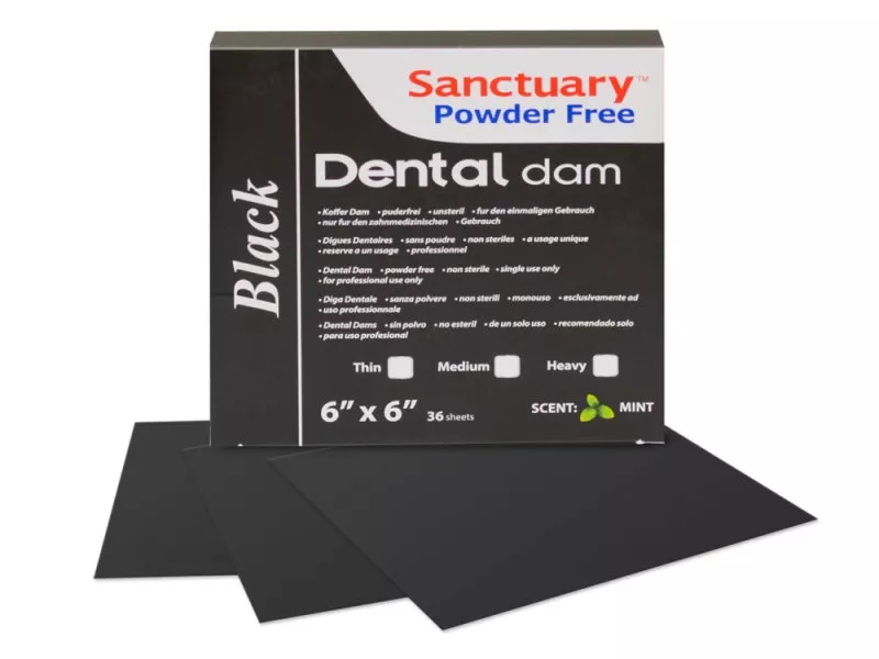 Хустки для набору Раббер Дам (Rubber-Dam) чорні, товсті 36 шт, Sanctuary — Терапевтичні інструменти — photo 2
