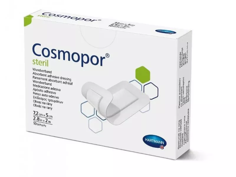 HARTMANN Пов'язка-пластир стерильна Cosmopor (7.2 см x 5 см) 10 шт — Розгрузки та тейпи — photo 2