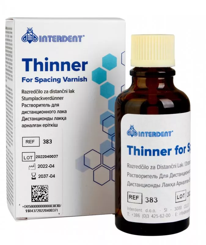 Розчинник лаку THINNER 30 мл, INTERDENT 383 — Матеріали зуботехнічні — photo 2