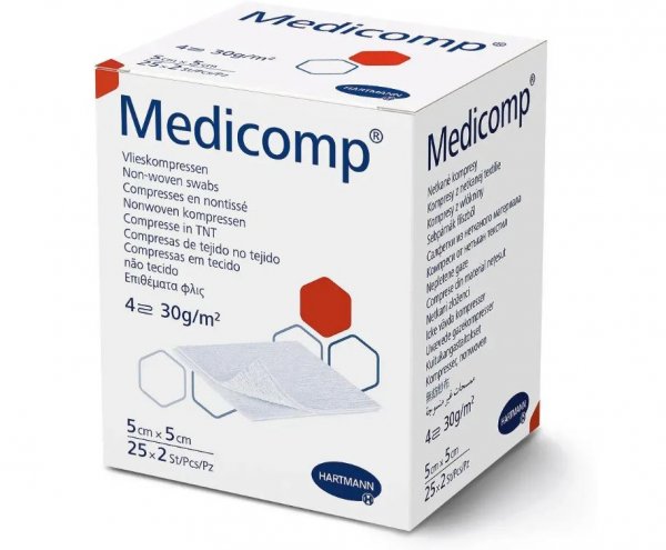 Серветки з нетканого матеріалу Medicomp (5 см x 5 см) 2 x 25 шт - фото . Купити з доставкою в інтернет магазині Dlx.ua.