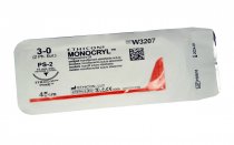 Шовний матеріал Monocryl (монофілам, не забарвлений) 45 см, 3/0