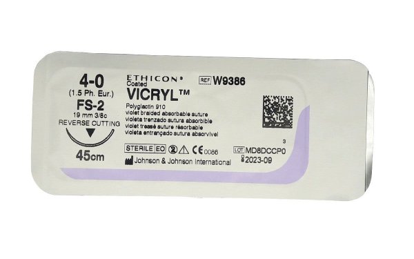 Шовный материал VICRYL PLUS (полифилам, фиолет) 45 см, 4/0 - фотография. Купить с доставкой в интернет магазине DLX 