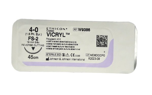 Шовний матеріал VICRYL PLUS (поліфілам, фіолет) 45 см, 4/0 - фото . Купити з доставкою в інтернет магазині Dlx.ua.