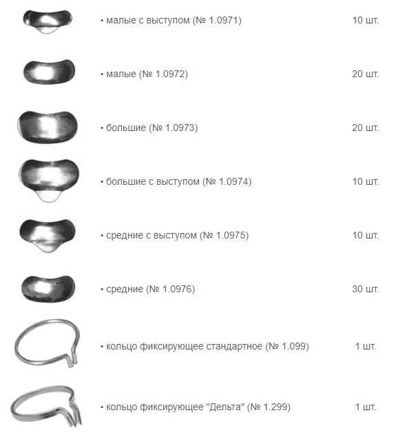Формы матриц контурных секционных набор 1398
