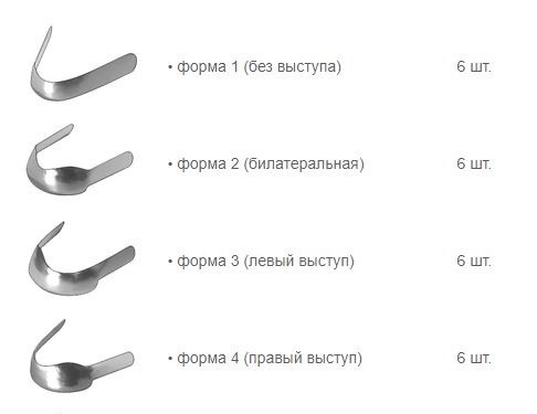Формы металлических матриц для моляров набор 1510